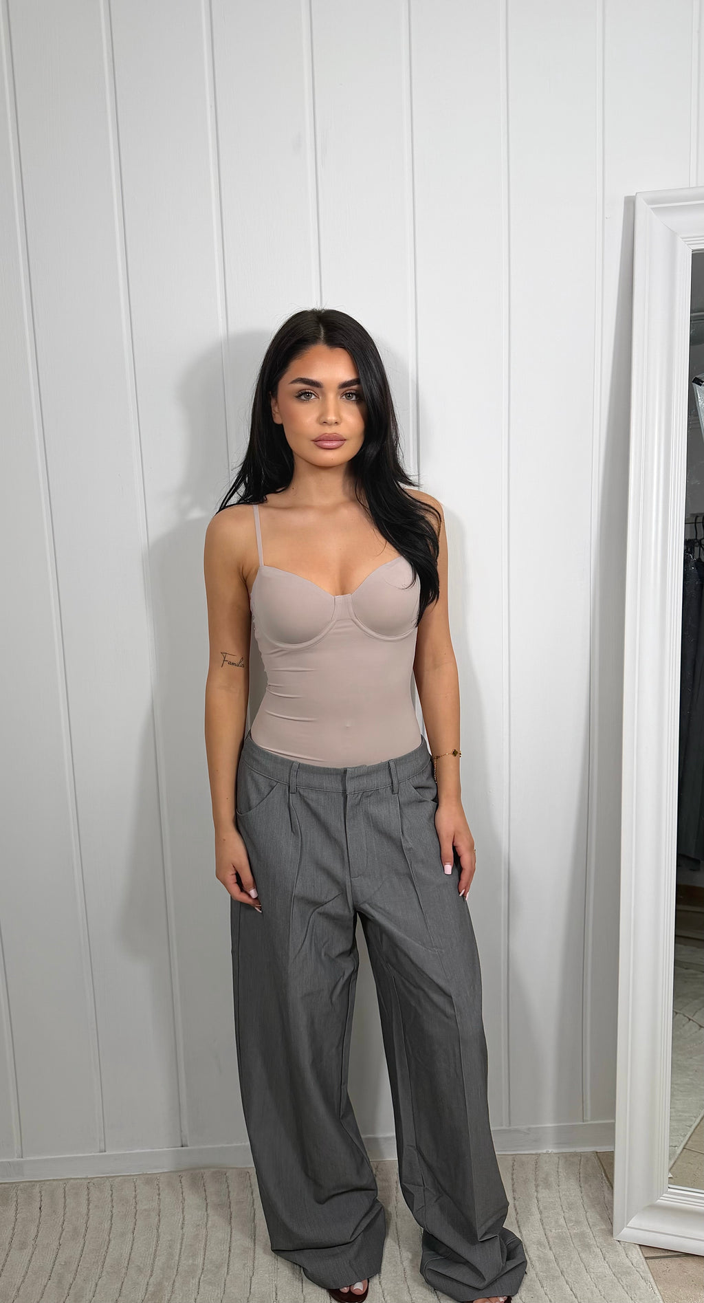 Anzugshose oversize grau