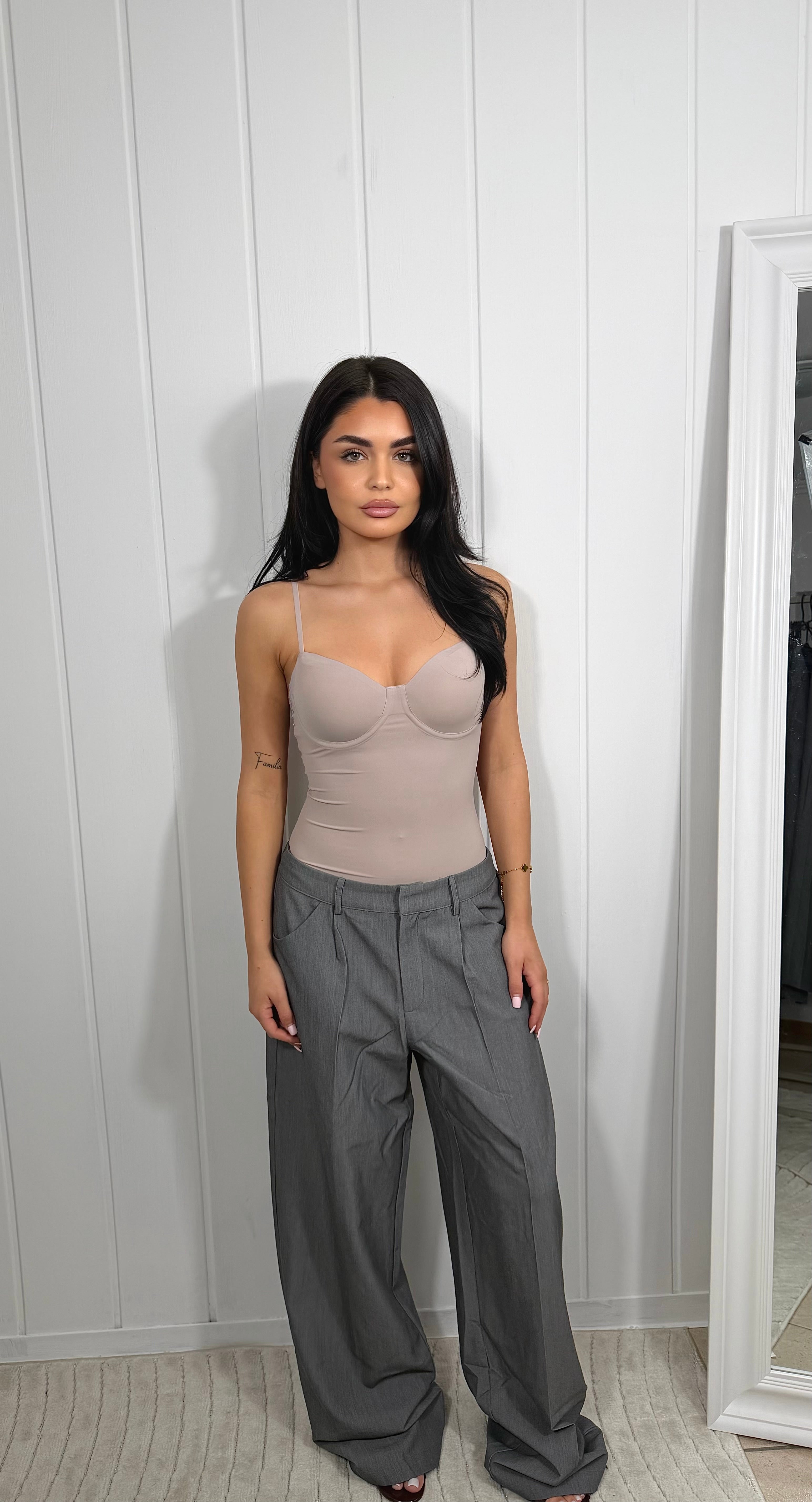 Anzugshose oversize grau