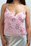 Isla Chiffon Top mit Perlen Rosa