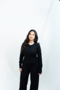 Siana Hose Strick Lounge Schwarz