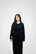 Siana Pullover Strick Lounge Schwarz