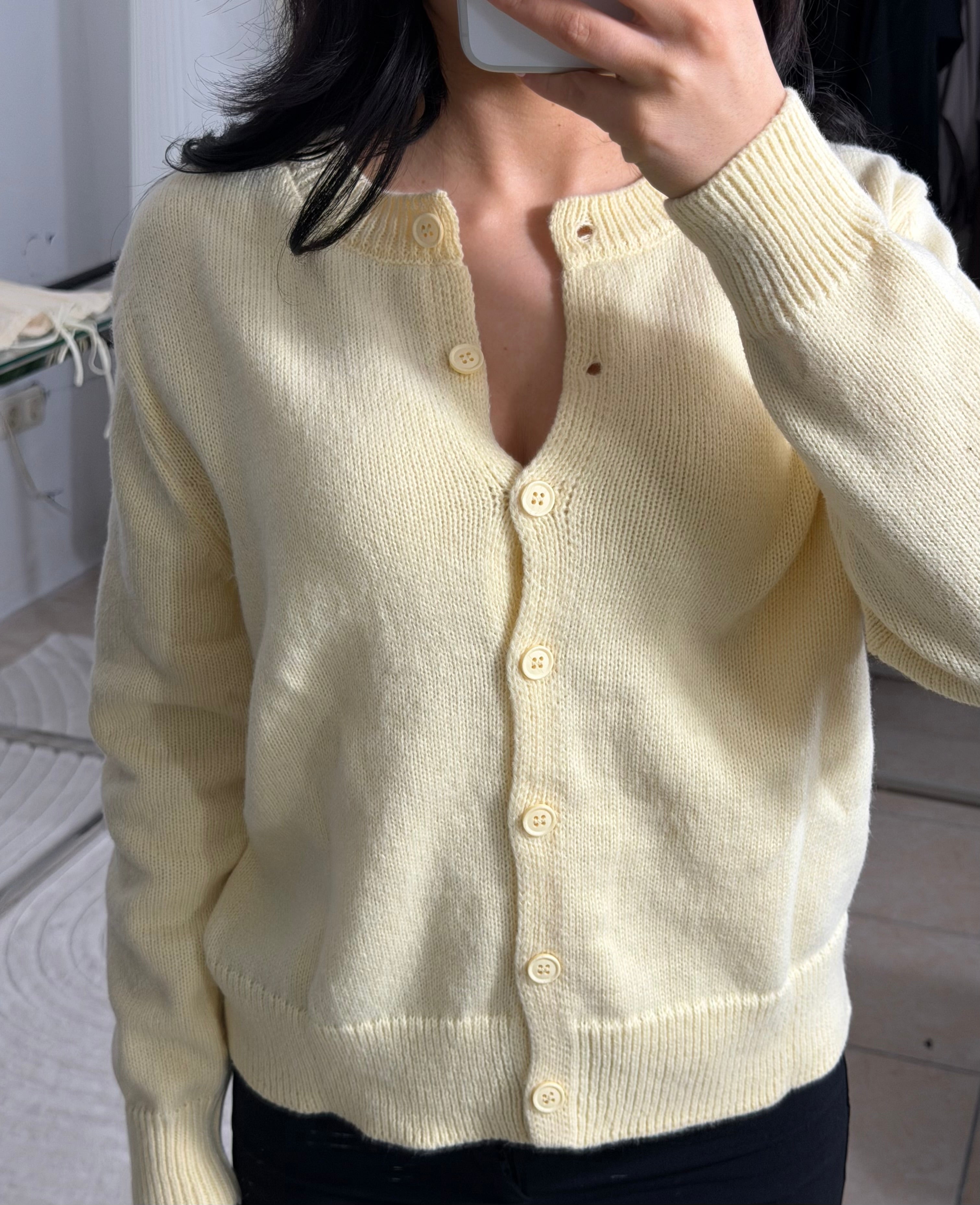 Weiches Strickoberteil mit langen Ärmeln Gelb