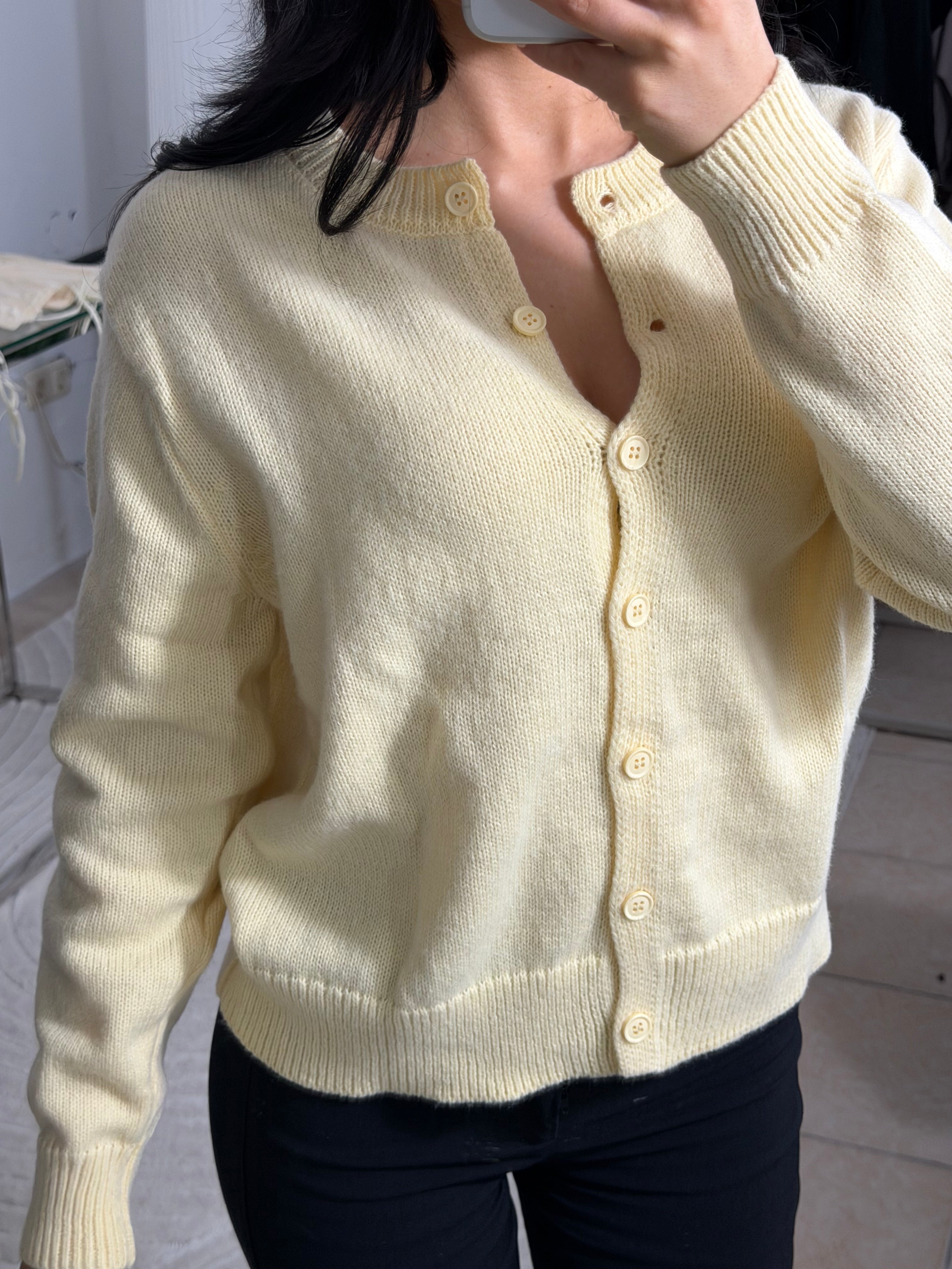 Weiches Strickoberteil mit langen Ärmeln Gelb