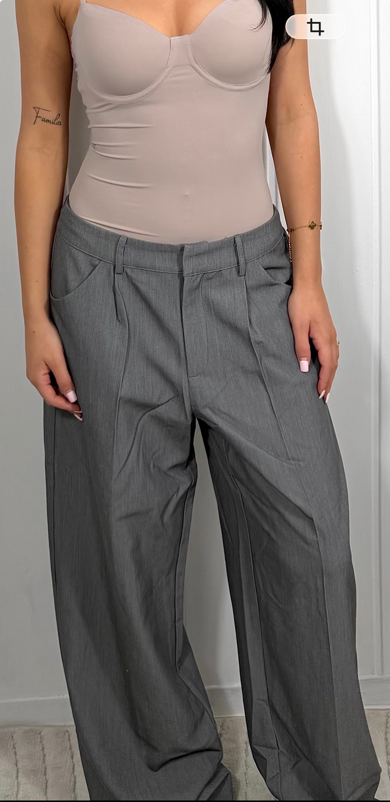 Anzugshose oversize grau