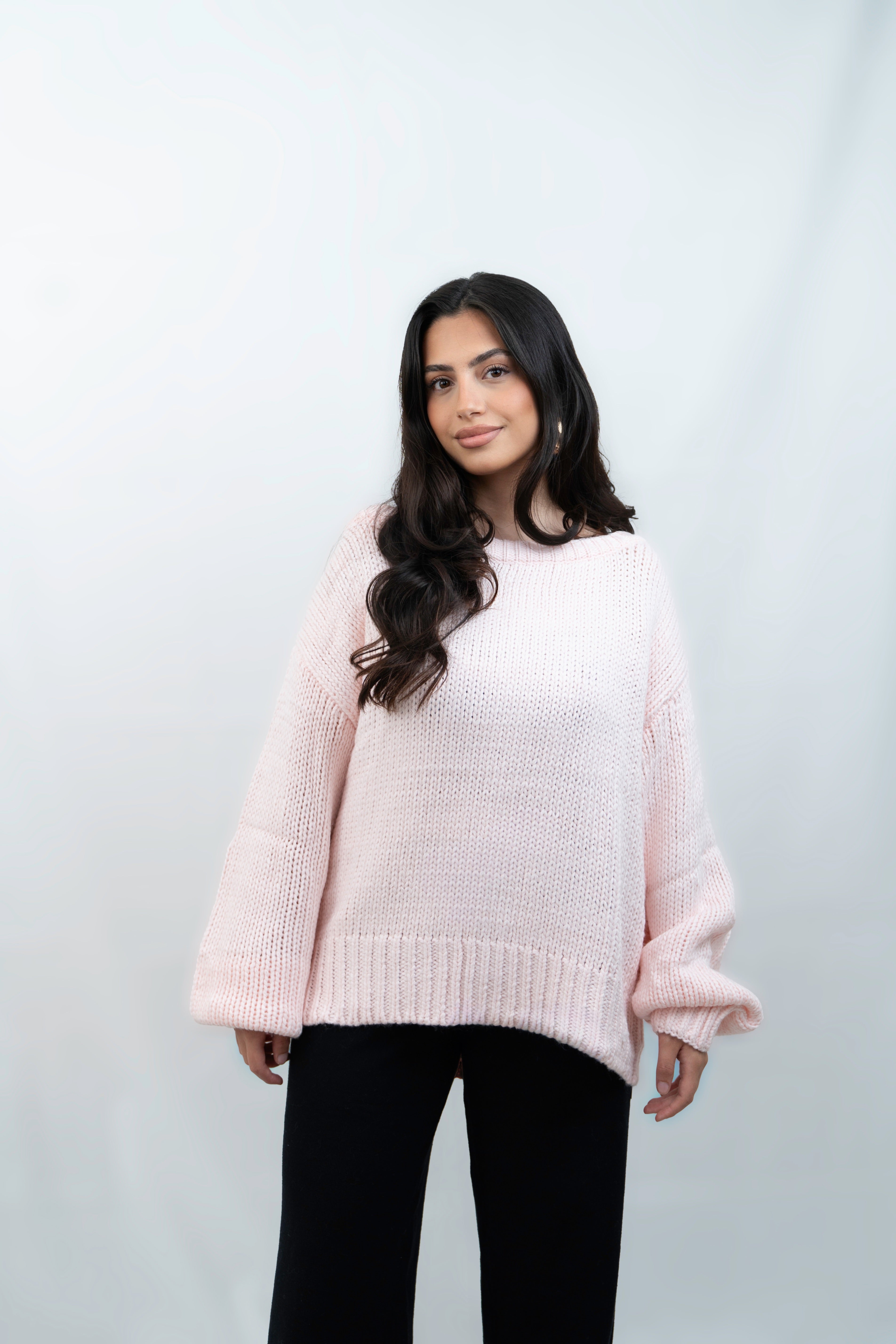 Off-Shoulder Strickpullover Rose
